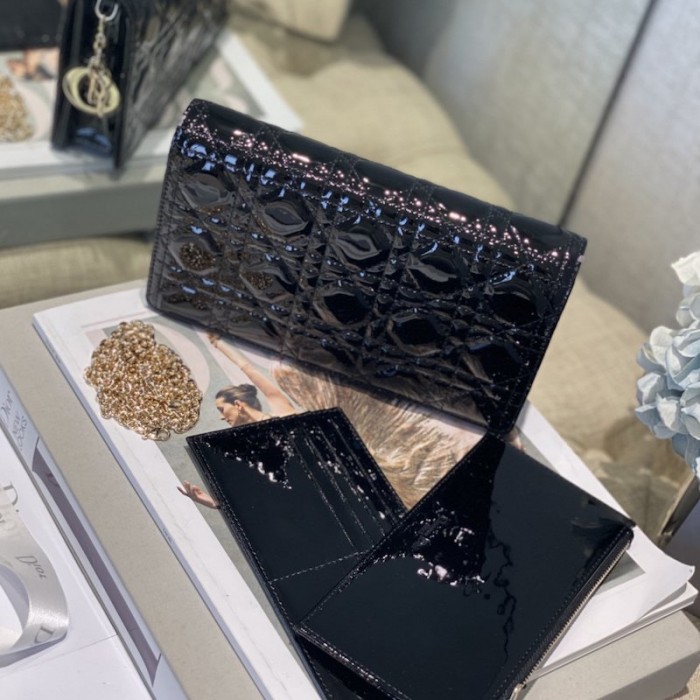 D*or lady D*or calfskin clutch black