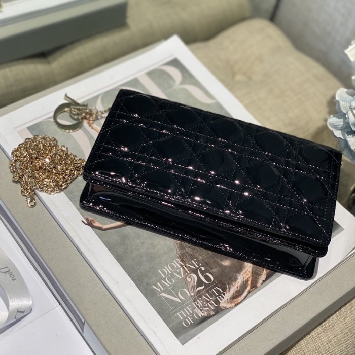D*or lady D*or calfskin clutch black