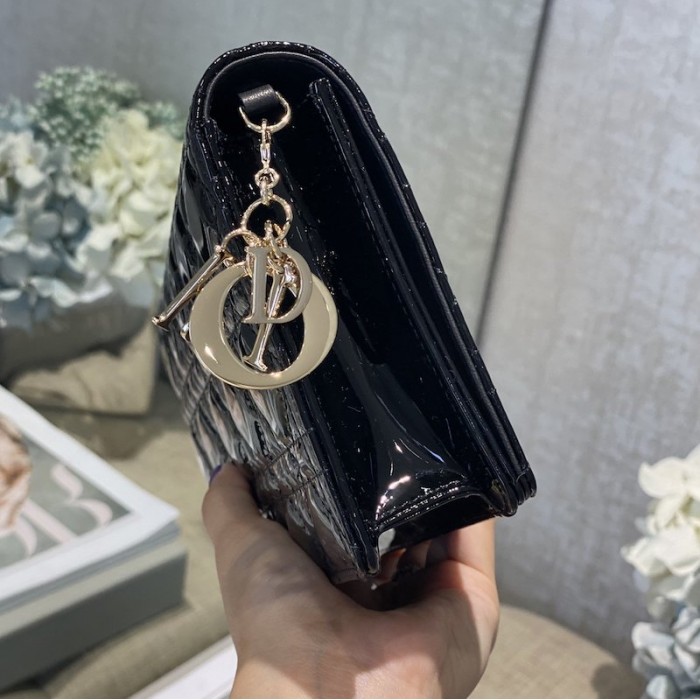 D*or lady D*or calfskin clutch black