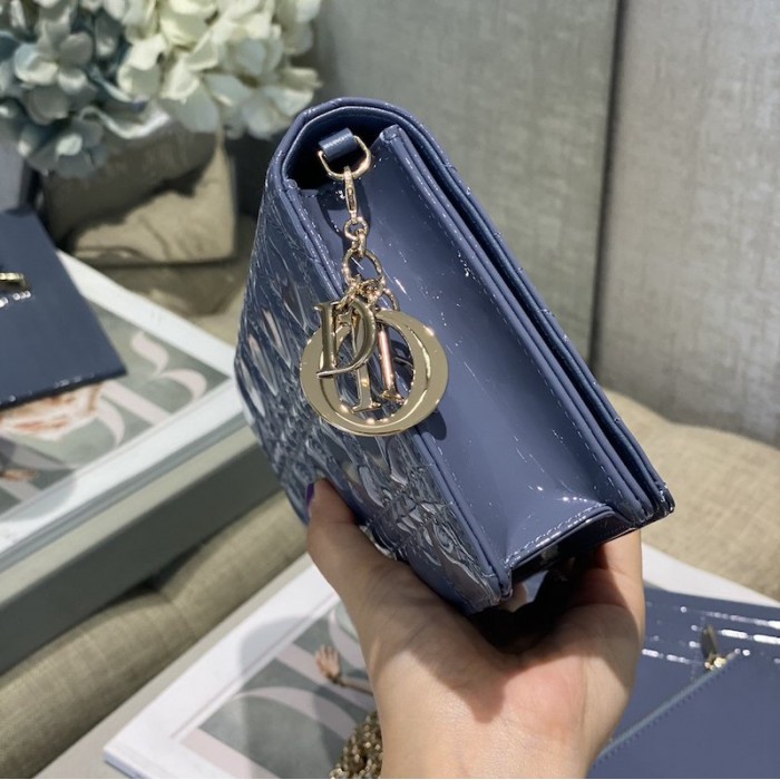 D*or lady D*or calfskin clutch blue