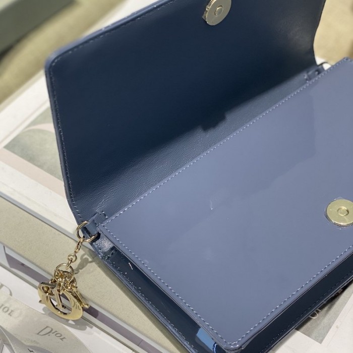 D*or lady D*or calfskin clutch blue