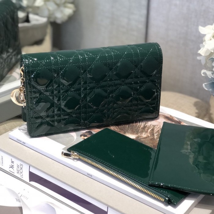 D*or lady D*or calfskin clutch green