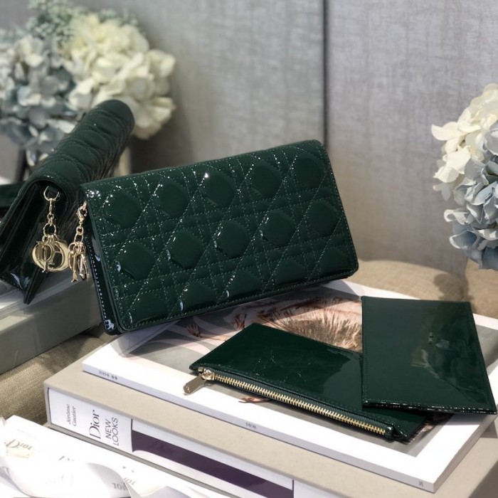 D*or lady D*or calfskin clutch green