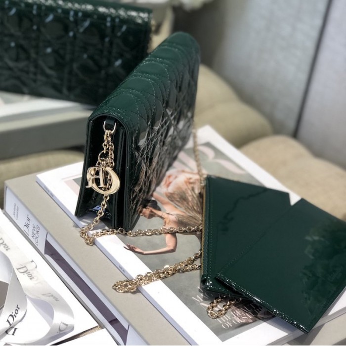D*or lady D*or calfskin clutch green