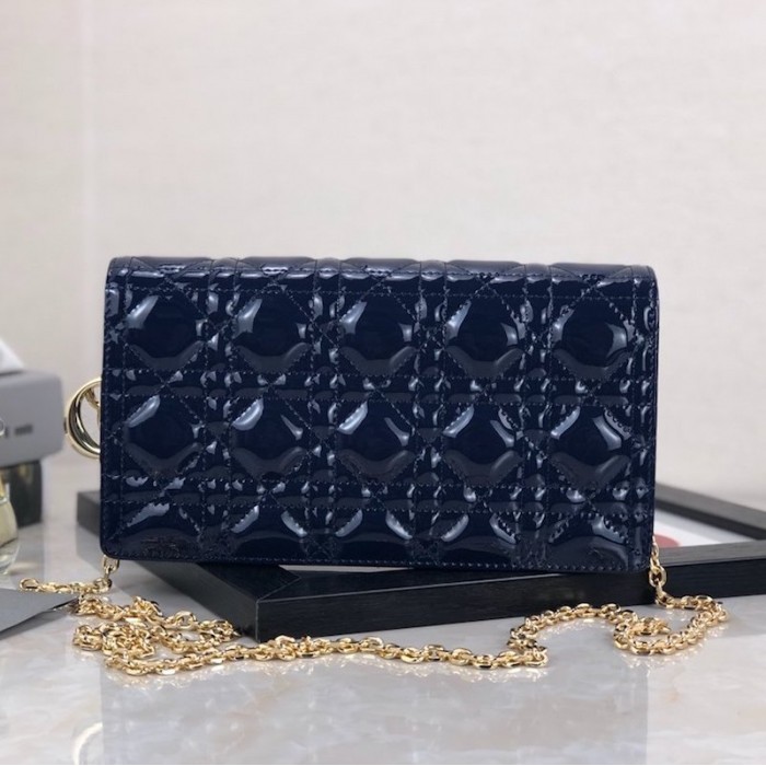 D*or lady D*or calfskin clutch navy