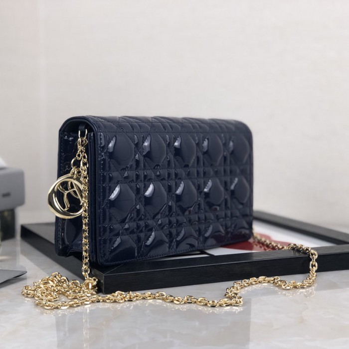 D*or lady D*or calfskin clutch navy