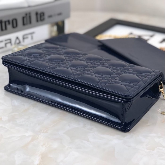 D*or lady D*or calfskin clutch navy