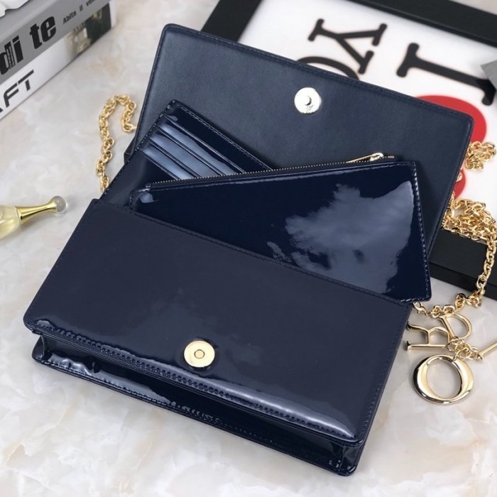 D*or lady D*or calfskin clutch navy