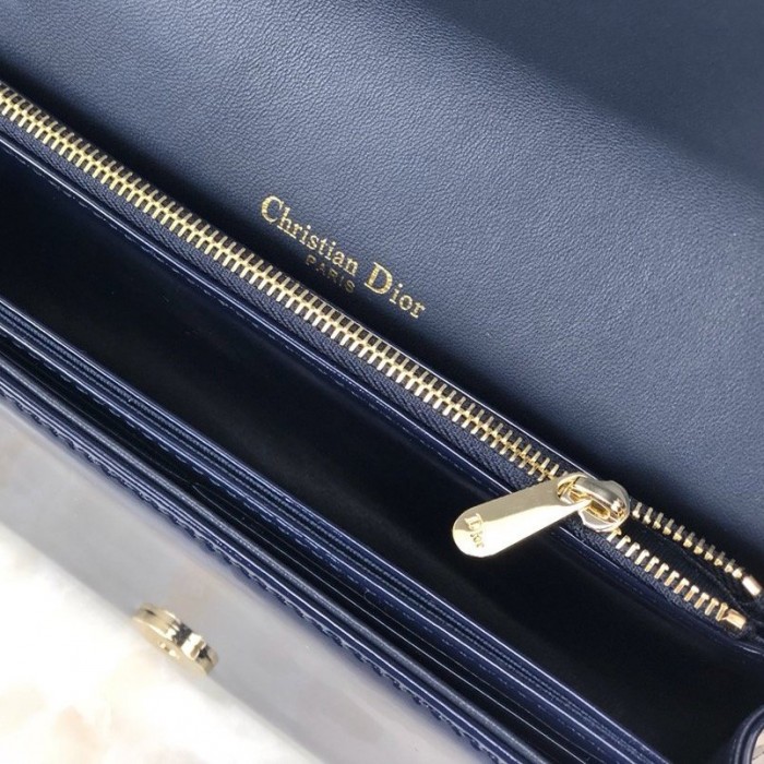 D*or lady D*or calfskin clutch navy