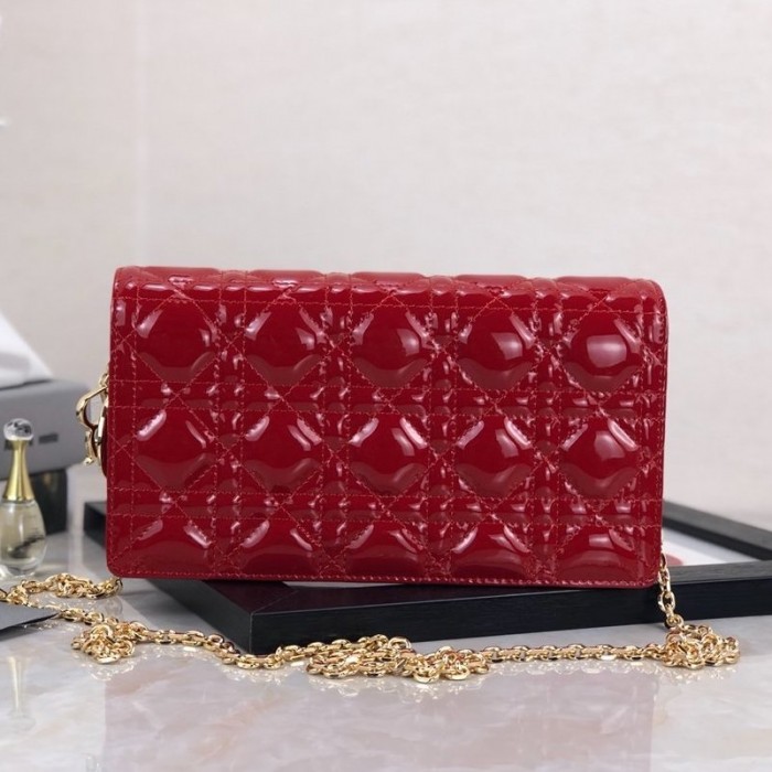 D*or lady D*or calfskin clutch red