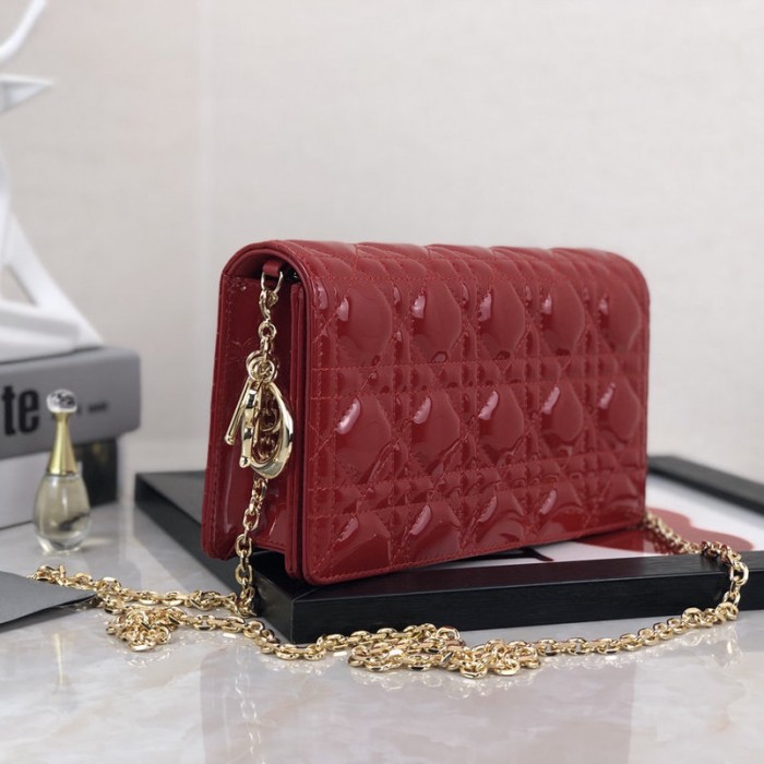 D*or lady D*or calfskin clutch red