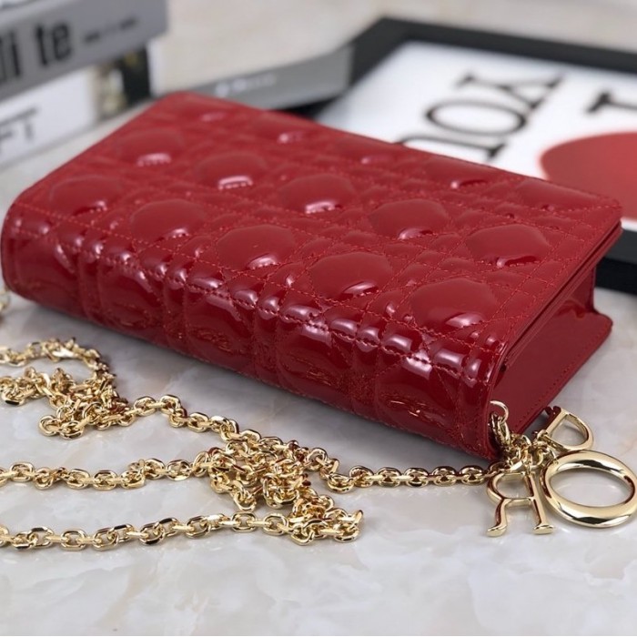 D*or lady D*or calfskin clutch red