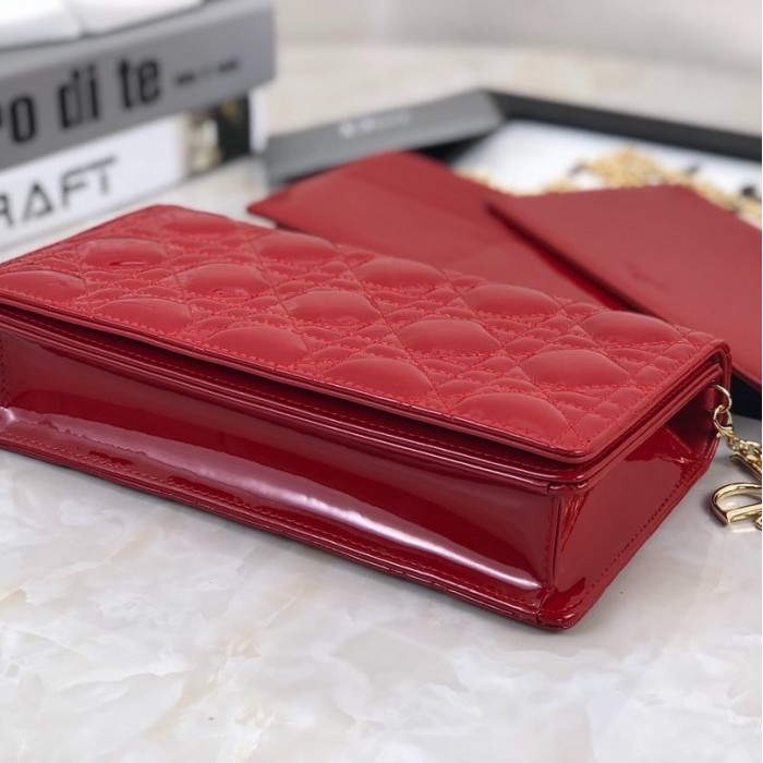 D*or lady D*or calfskin clutch red