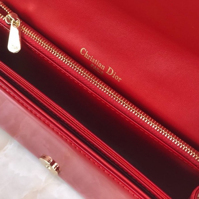 D*or lady D*or calfskin clutch red