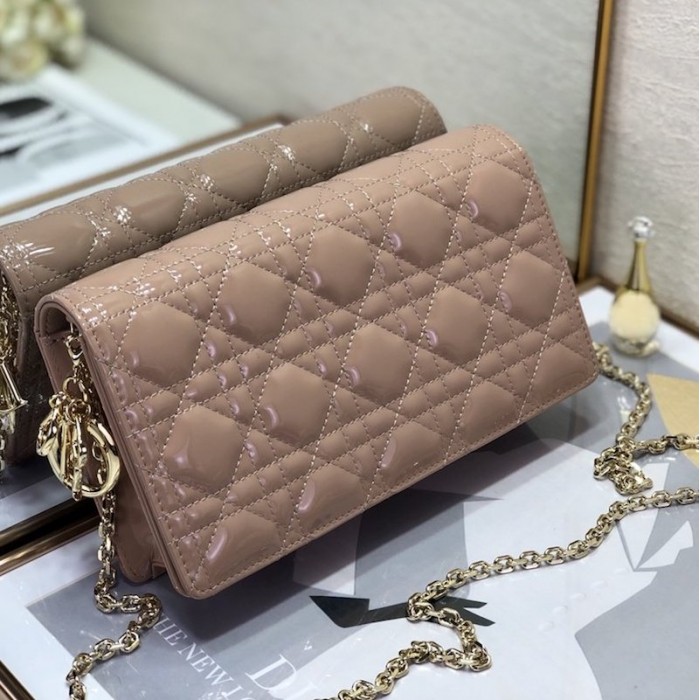 D*or lady D*or calfskin clutch tan