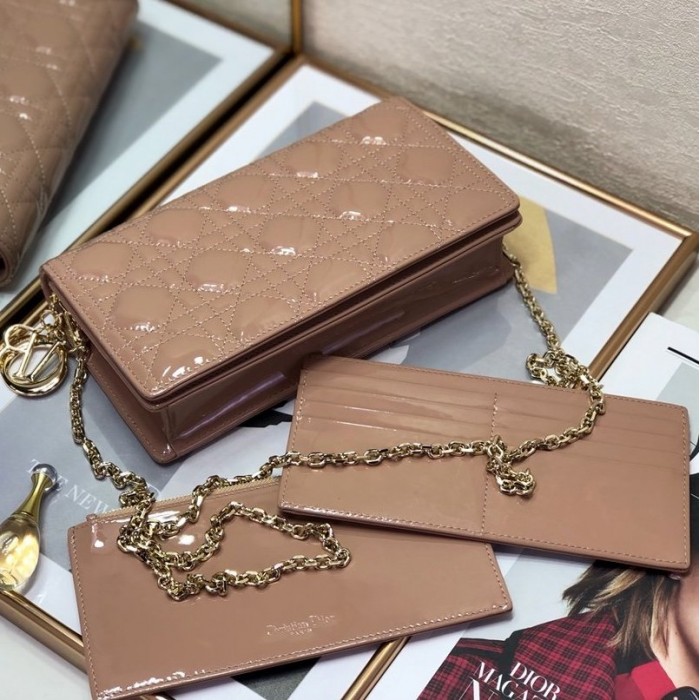 D*or lady D*or calfskin clutch tan