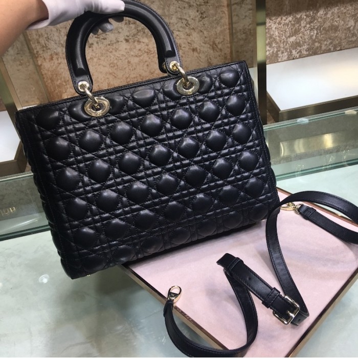 D*or lady D*or lambskin bag black