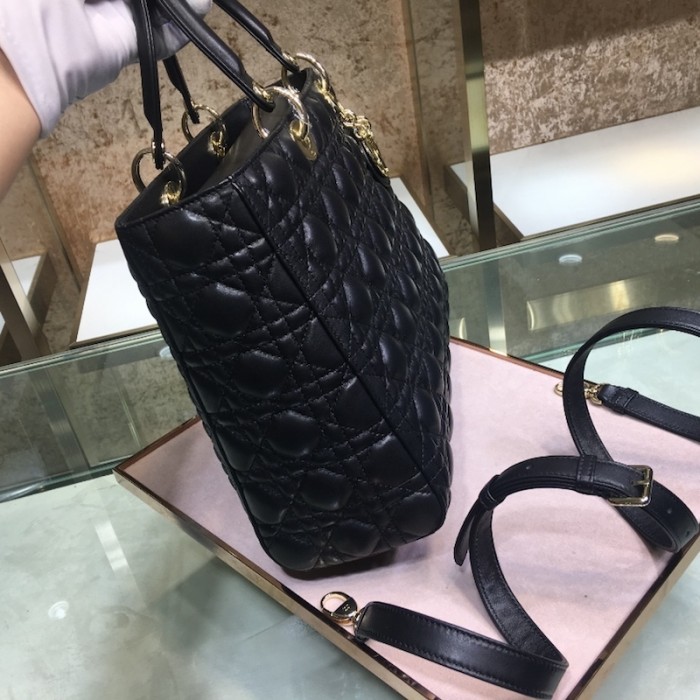 D*or lady D*or lambskin bag black