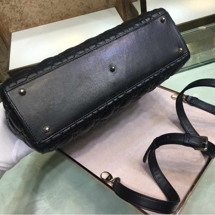 D*or lady D*or lambskin bag black