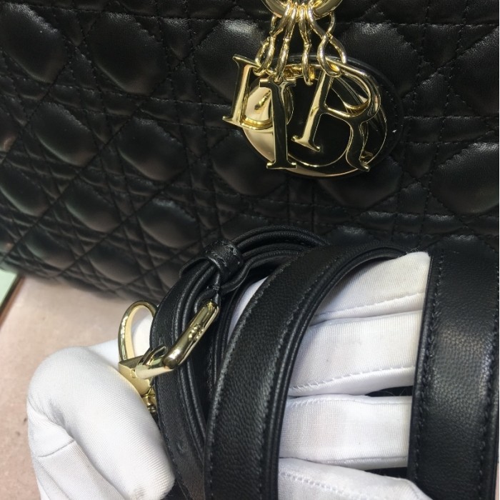 D*or lady D*or lambskin bag black