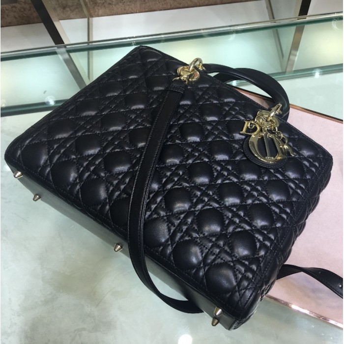 D*or lady D*or lambskin bag black