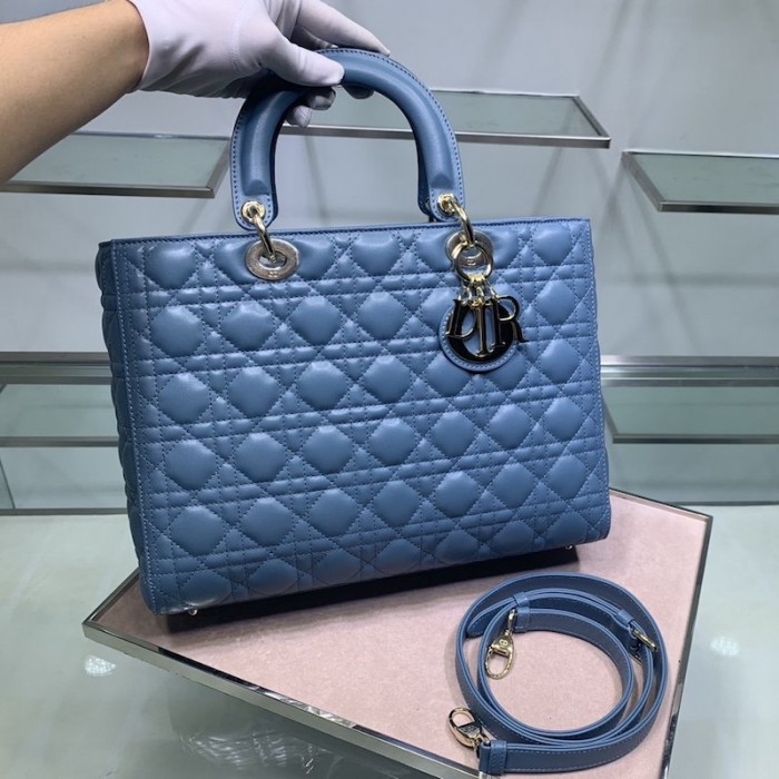 D*or lady D*or lambskin bag blue