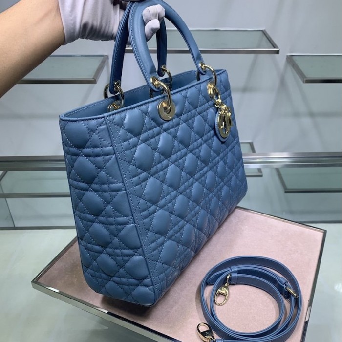 D*or lady D*or lambskin bag blue