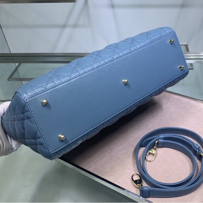 D*or lady D*or lambskin bag blue