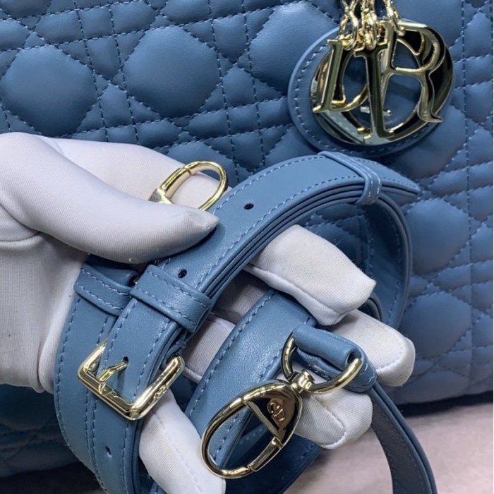 D*or lady D*or lambskin bag blue