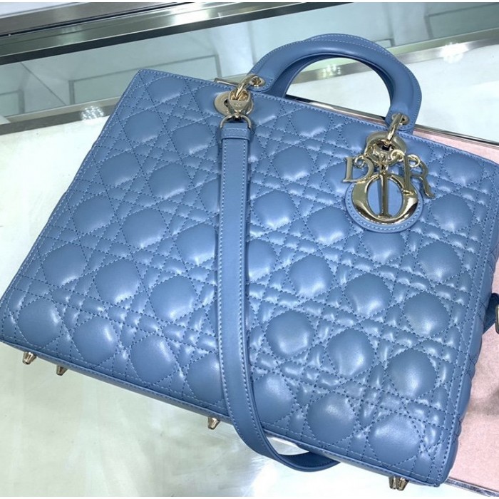 D*or lady D*or lambskin bag blue