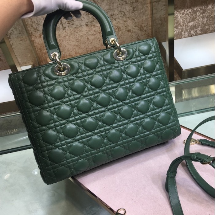 D*or lady D*or lambskin bag green