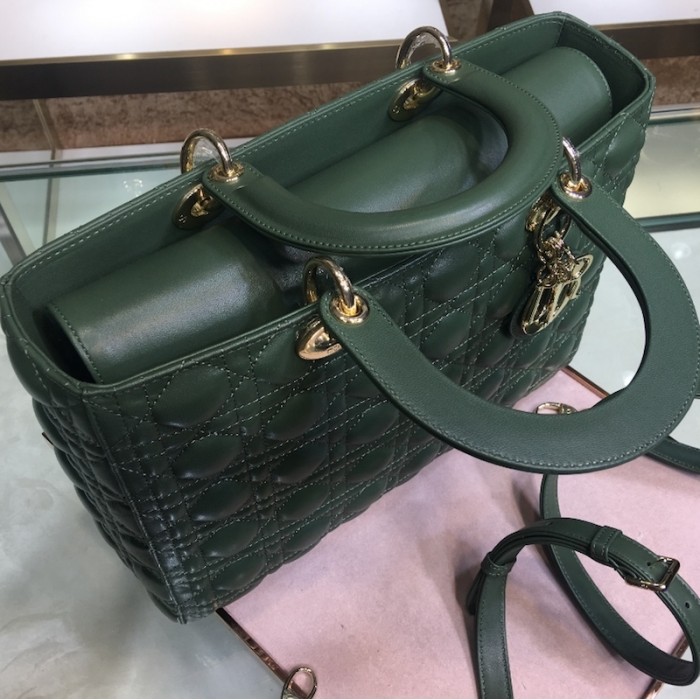 D*or lady D*or lambskin bag green