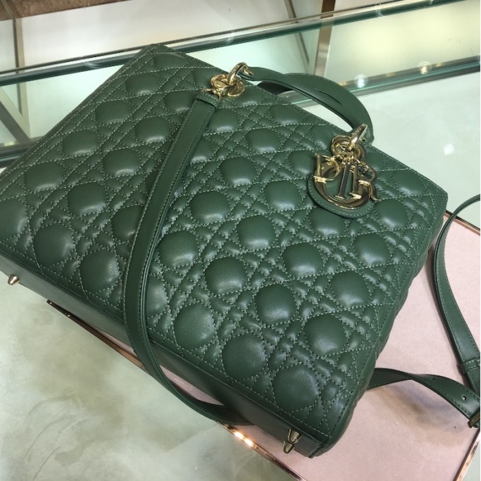 D*or lady D*or lambskin bag green