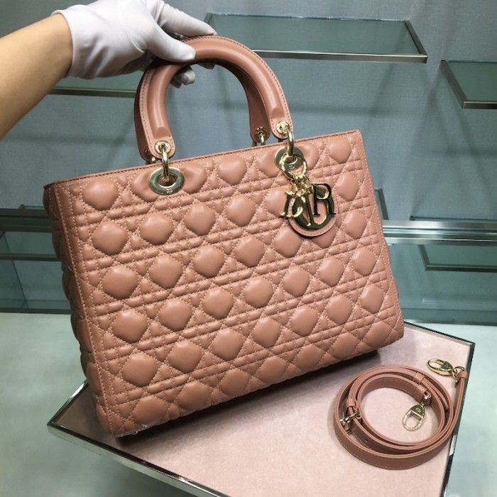 D*or lady D*or lambskin bag tan