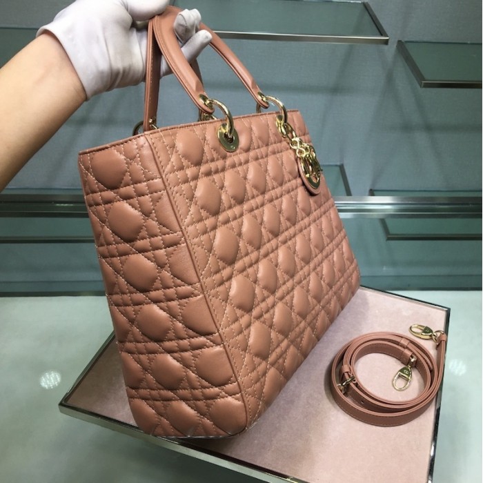 D*or lady D*or lambskin bag tan
