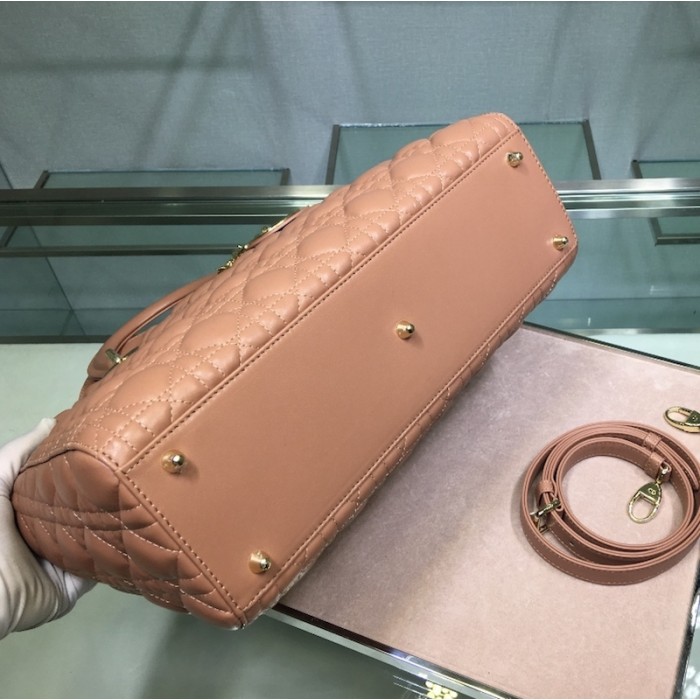 D*or lady D*or lambskin bag tan