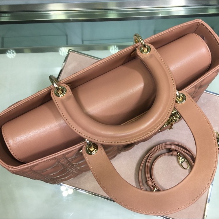 D*or lady D*or lambskin bag tan