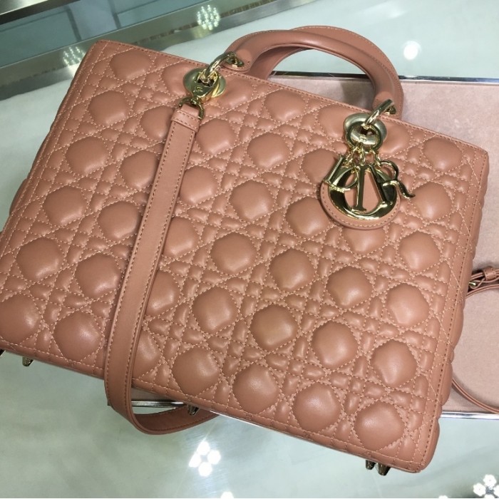 D*or lady D*or lambskin bag tan