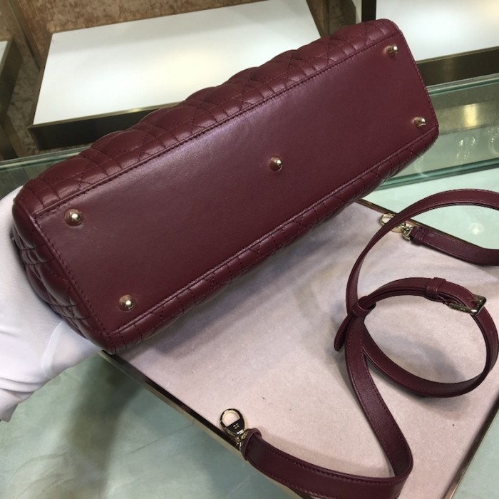D*or lady D*or lambskin bag wine