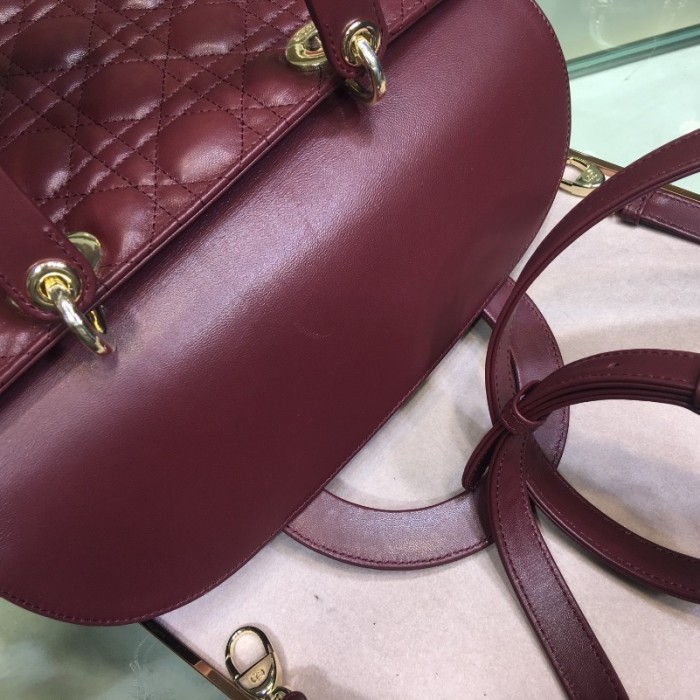 D*or lady D*or lambskin bag wine