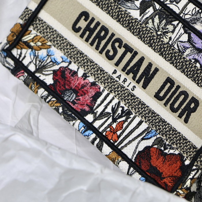 D*or mini D*or book tote multicolor mille fleurs embroidery