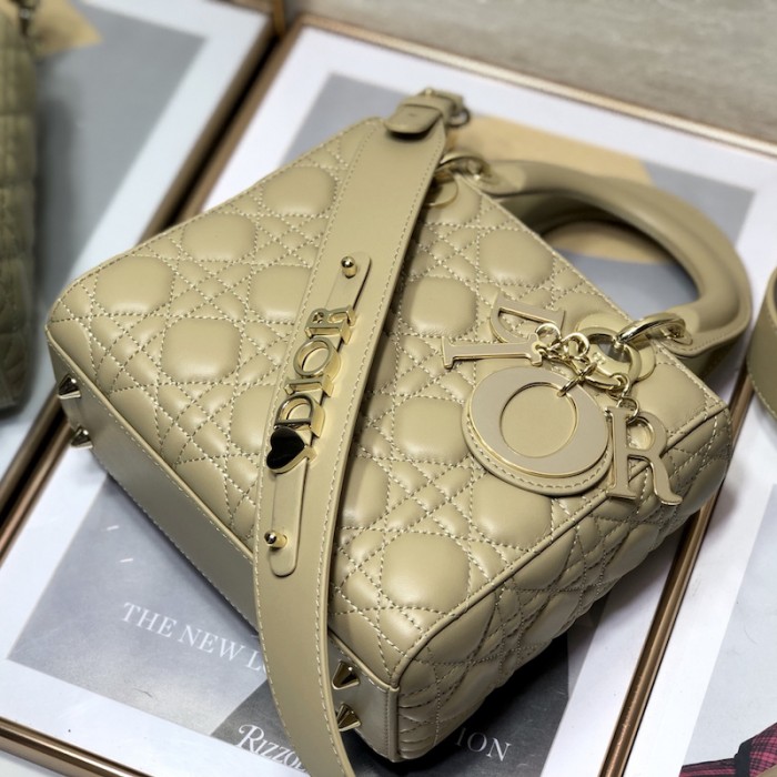 small lady D*or my abcD*or bag beige lambskin