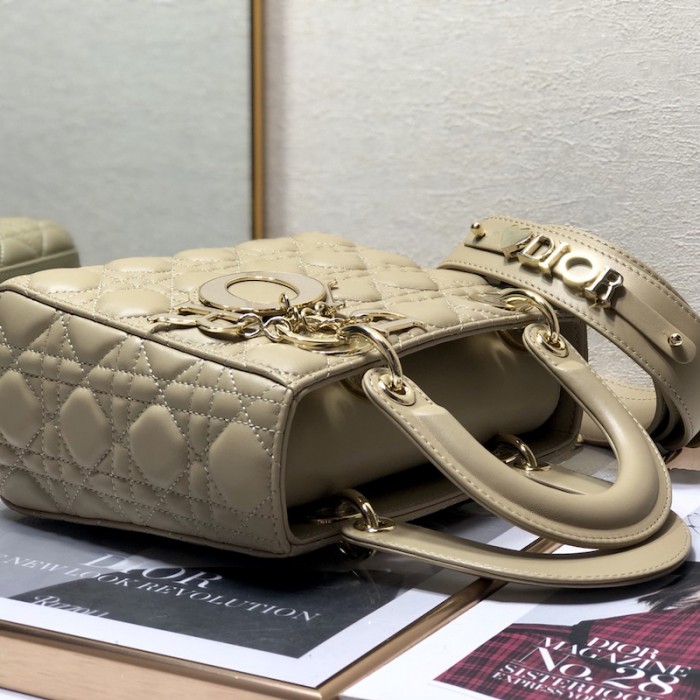 small lady D*or my abcD*or bag beige lambskin