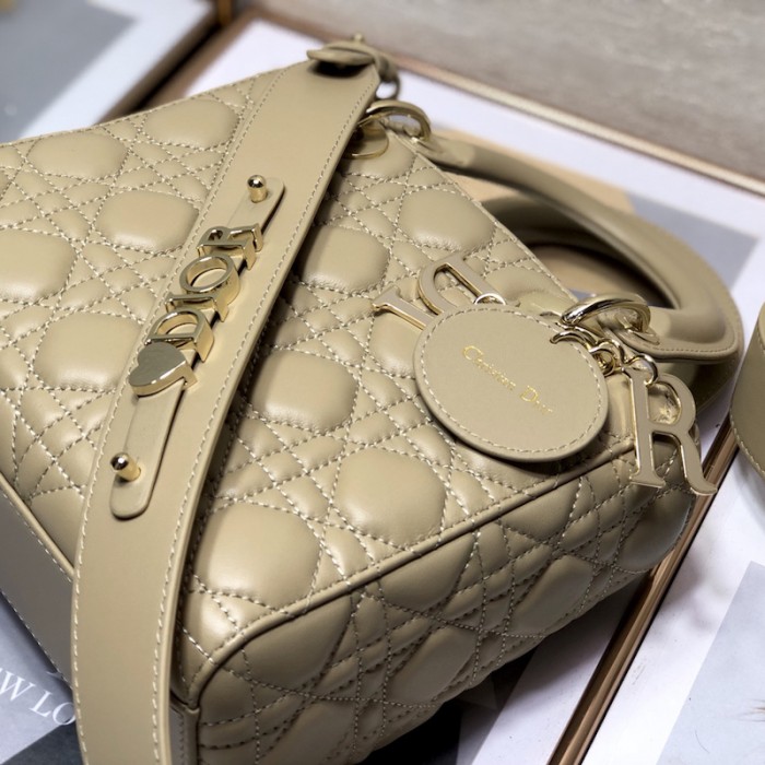 small lady D*or my abcD*or bag beige lambskin