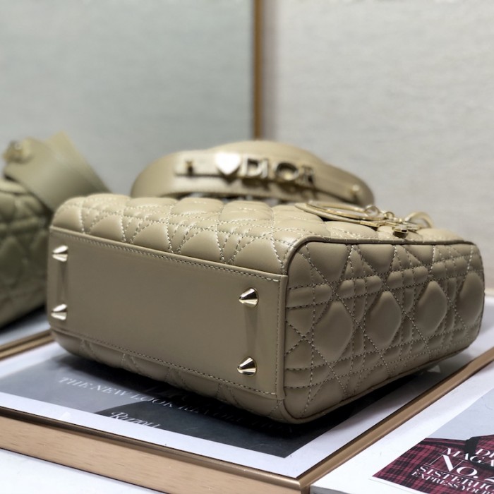 small lady D*or my abcD*or bag beige lambskin