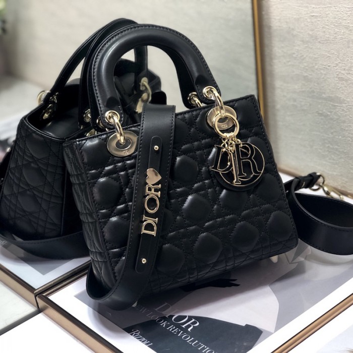 small lady D*or my abcD*or bag black lambskin