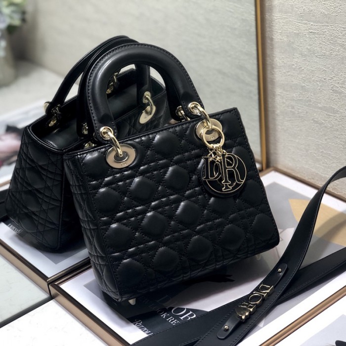 small lady D*or my abcD*or bag black lambskin