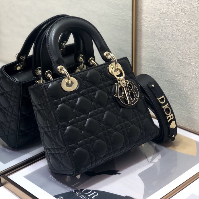 small lady D*or my abcD*or bag black lambskin