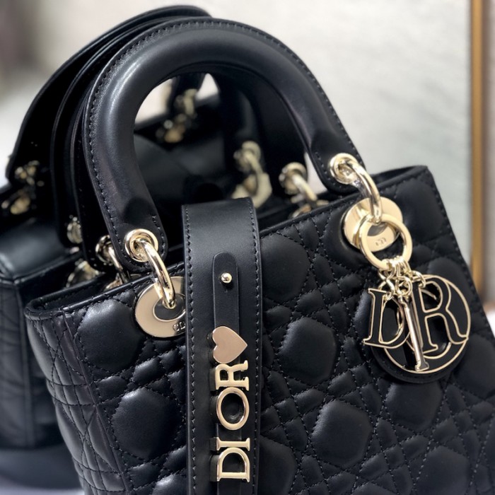 small lady D*or my abcD*or bag black lambskin