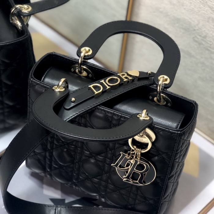 small lady D*or my abcD*or bag black lambskin